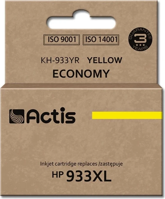 Ngjyrë printeri Actis KH-933YR për printerë HP 933XL, e verdhë 