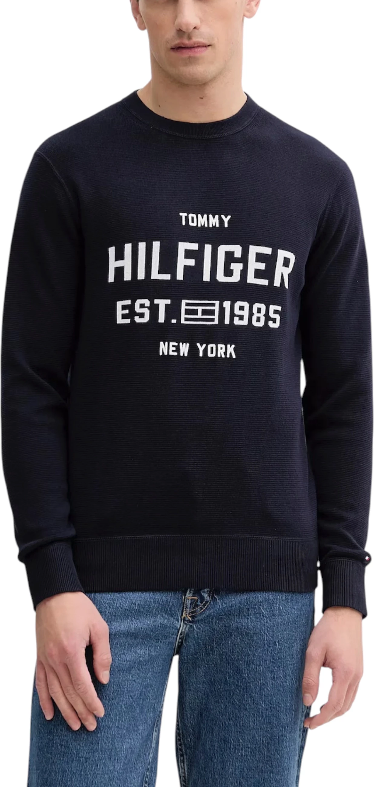 Xhemper për meshkuj Tommy Hilfiger MW0MW39533, blu e errët