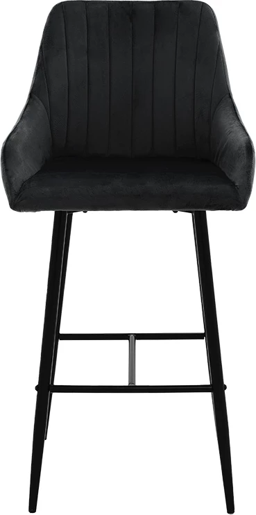 Karrige për bar Patrin, këmbë metalike të zeza, kadife e zezë