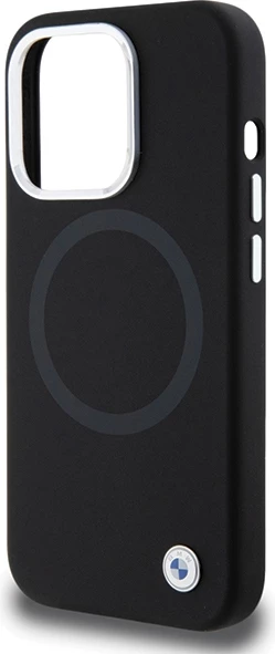 Mbështjellës BMW Signature Liquid Silicone MagSafe për iPhone 15 Pro, i zi