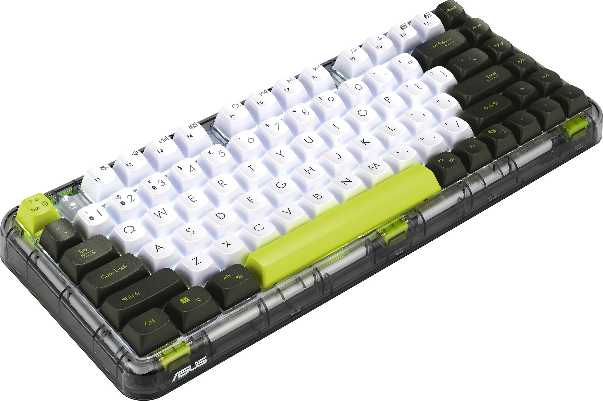 Tastierë mekanike ASUS Jelly75 KD201, 75%, me kabëll dhe pa kabëll, USB-C + 2.4GHz + Bluetooth, shumëngjyrëshe