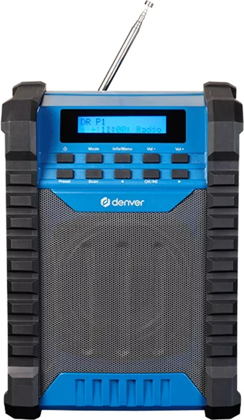 Radio portabile Denver WRD-60, DAB+/FM, Bluetooth, bateri, blu