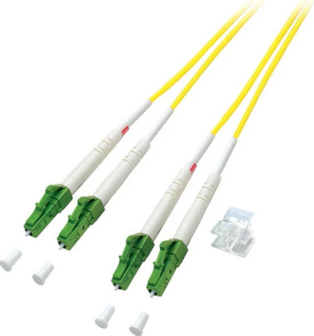 Kabllo patch fiber optik EFB Elektronik, LC/APC-LC/APC, OS2 9/125, duplex, 7.5m, LSZH, e verdhë