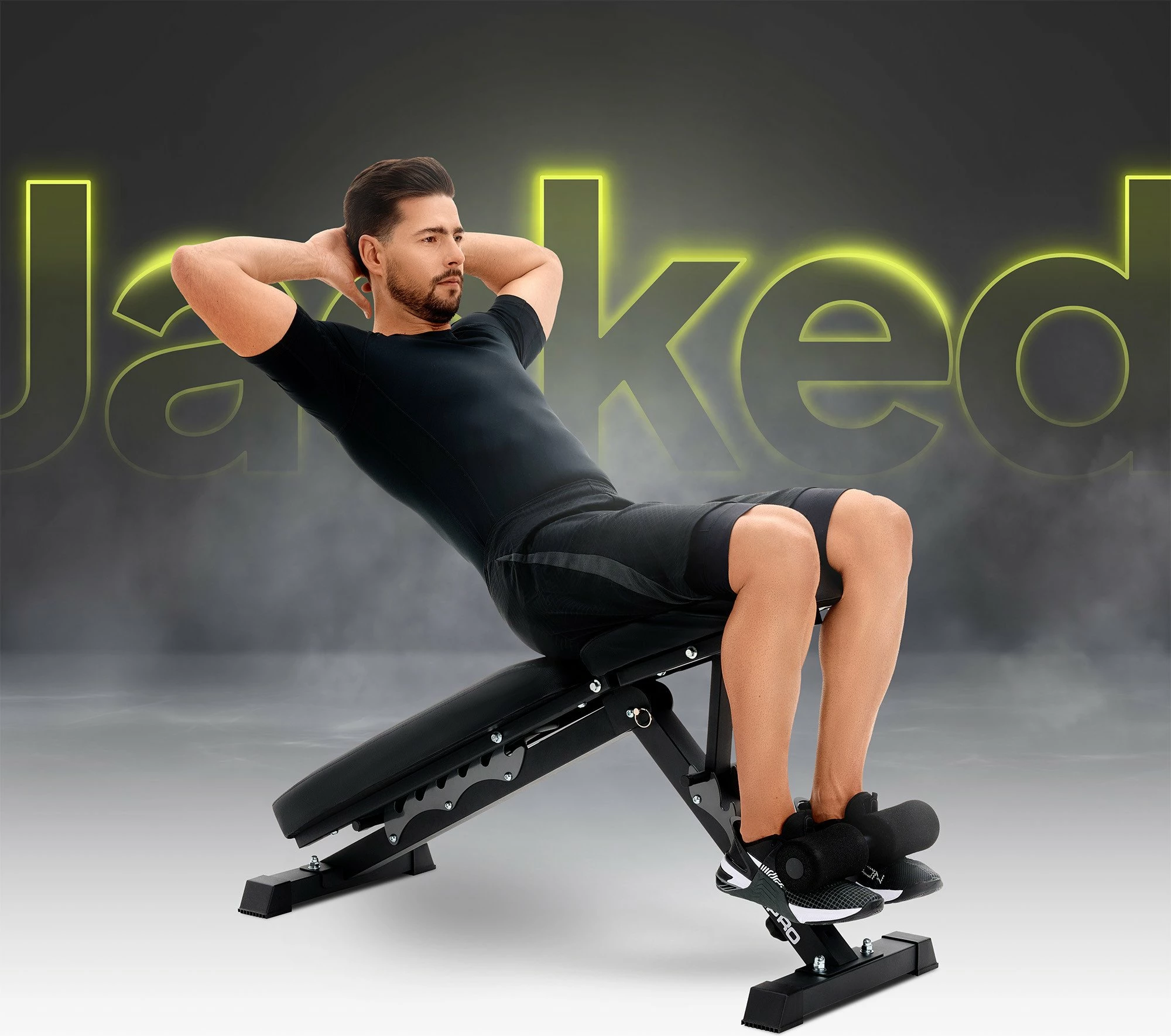 Bankë ushtrimesh e rregullueshme Zipro Jacked 230 kg, e palosshme, e zezë