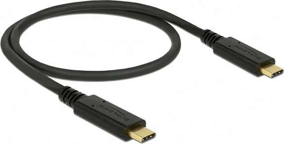 Kabllo USB-C DeLOCK 85529, USB 3.2 Gen 2, 0.5m, 10Gbps, 5A, e zezë
