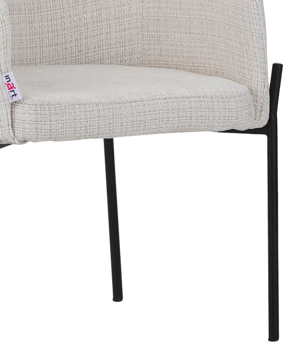 Karrige Tolerse Inart, pëlhurë bezhë, këmbë metalike të zeza, 58x57x80cm