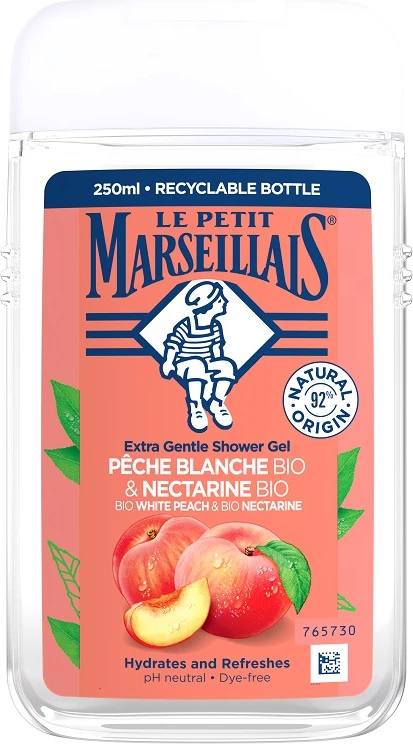 Xhel dushi për femra Le Petit Marseillais White Peach Bio and Nectarin Bio, 250ml
