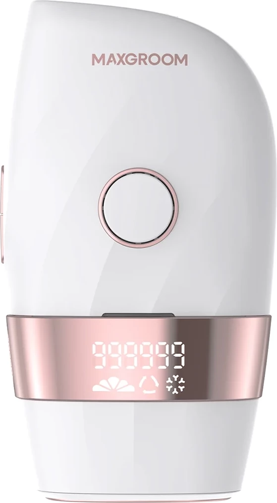 Epilator IPL MAXGROOM JD-TM003, 999999 impulse, 5 nivele fuqie, ICE 8°C, dritare 3 cm², me ekran, bardhë/rozë