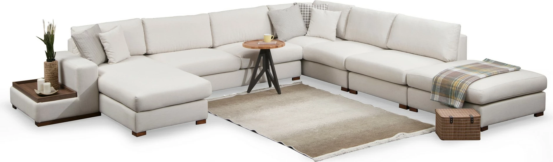 Këndore Atelier del Sofa, Loop 11, ngjyrë bezhë, set