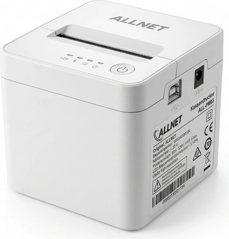 Printer termal portativ ALLNET ALL-PM03, USB/Bluetooth, 58 mm, e zezë