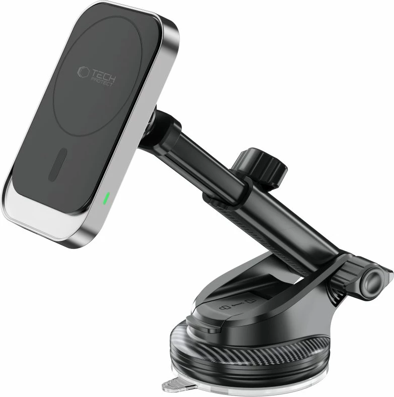 Mbajtëse magnetike për veturë Tech-Protect MM15W-V9 me MagSafe dhe karikim wireless 15W, e zezë