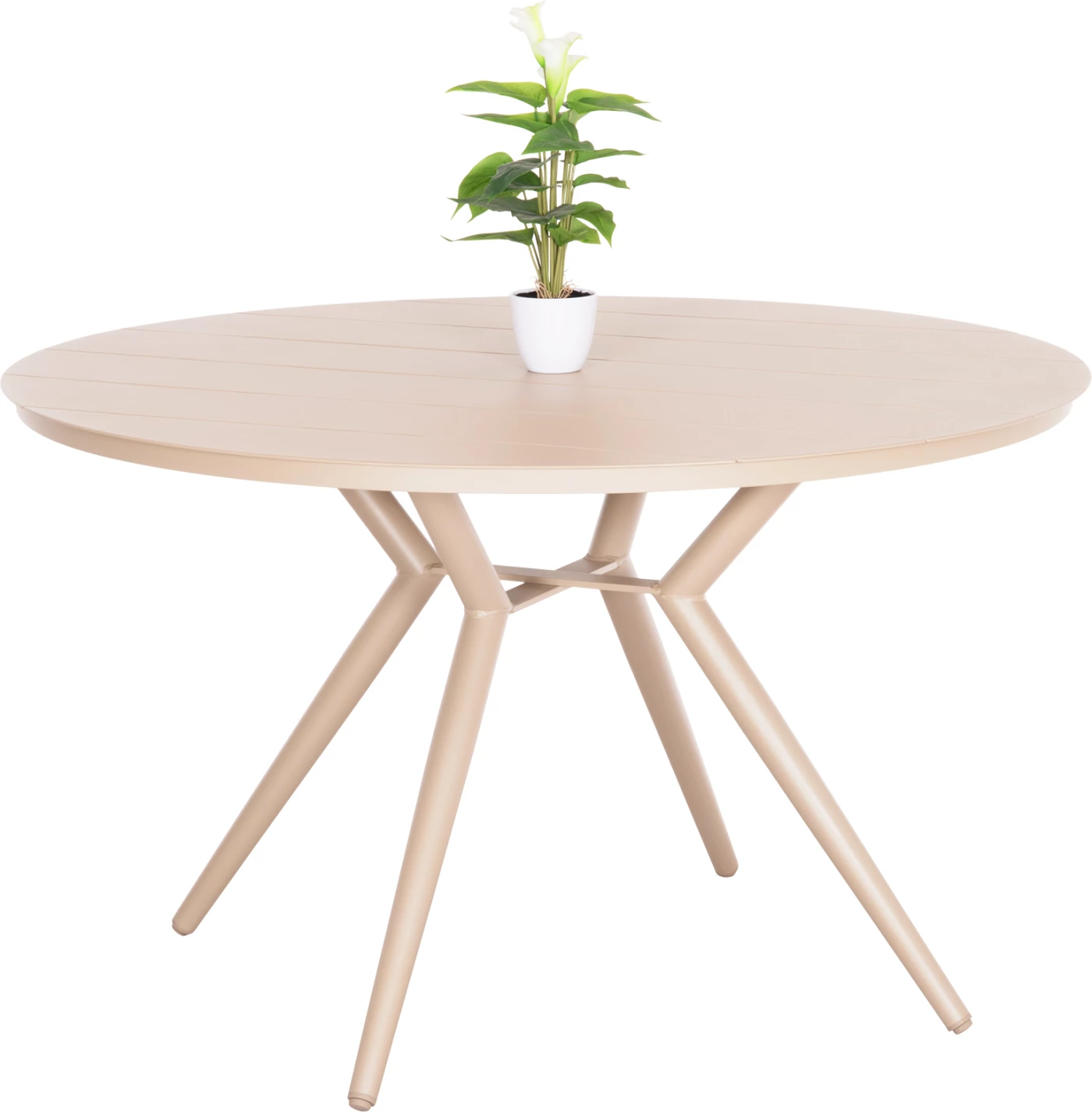 Tavolinë e rrumbullakët alumini, ngjyrë kapuçino, HIGER FH6290.04, Φ126x74Hcm