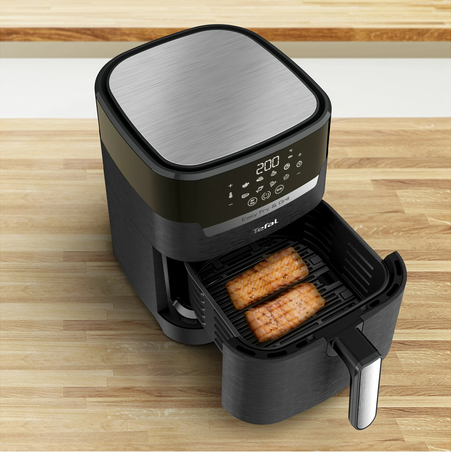 Fritezë me ajër të nxehtë Tefal Easy Fry & Grill EY5058, 4.2 L, e zezë