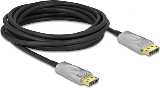 Kabllo DisplayPort DeLOCK 85879, 5 m, DP 1.4, 8K 144Hz, e zezë/gri