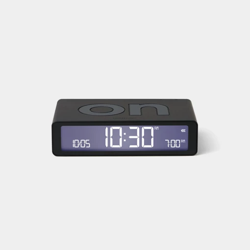 Orë me alarm Lexon Flip+ Classic LR150N0, LCD, USB-C, e zezë
