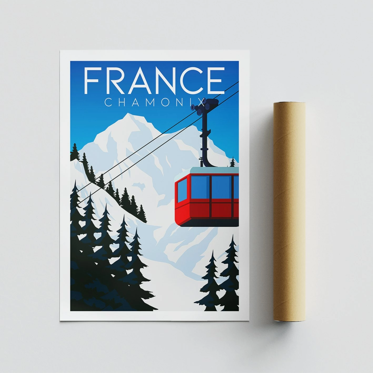 Poster A4, Chamonix Francë - 1993, Wallity