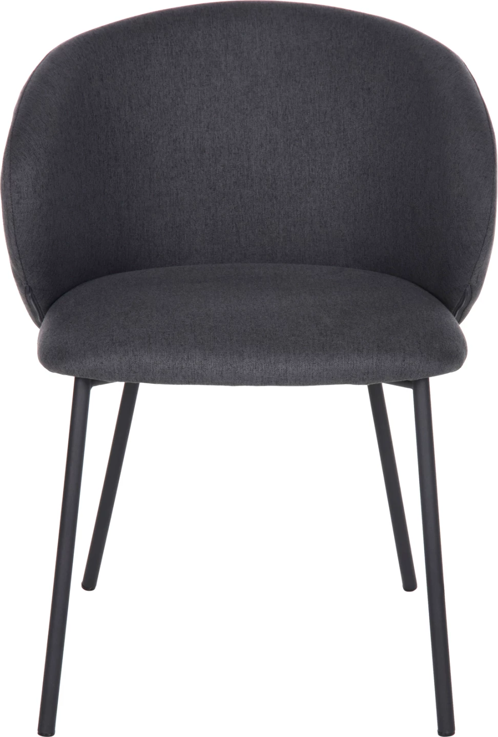 Karrige ngrënieje ISIAH FH9615.01, pëlhurë gri, këmbë metalike të zeza, 56x56x76H cm., set prej 2 copë