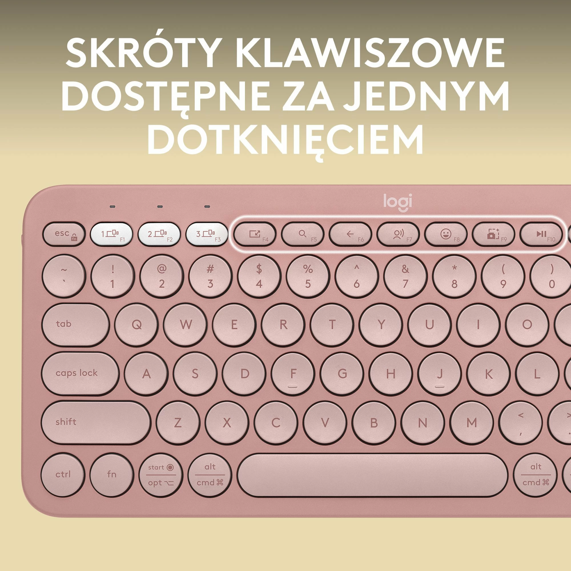 Tastierë wireless Logitech Pebble Keys 2 K380s (920-011853), Bluetooth, US INTL layout, Pink