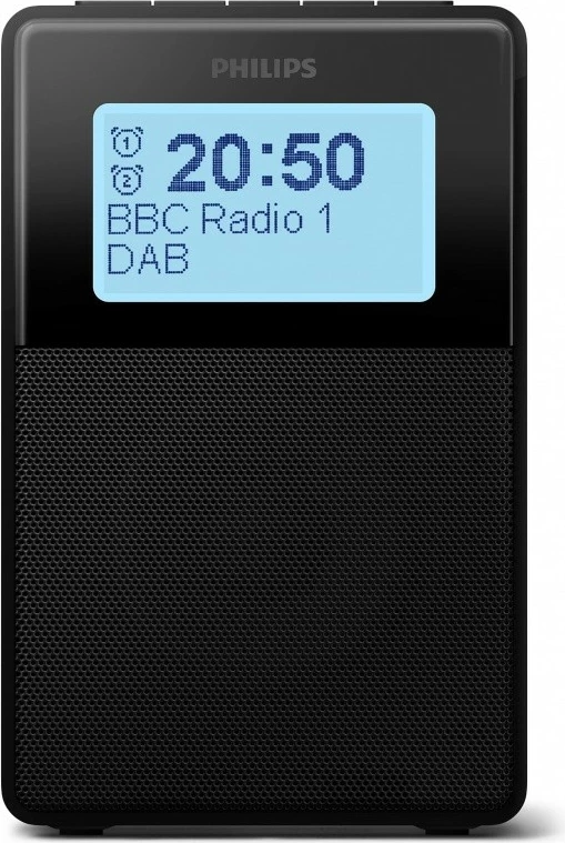 Radio me alarm Philips TAR5100/10, Bluetooth 5.3, DAB+/FM, IPX4, 20 paracaktime, ekran i ndritshëm, e zezë