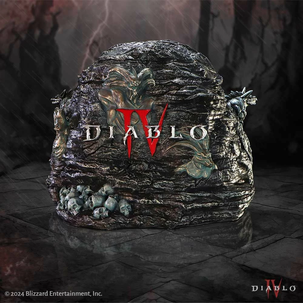 Kuti dekorative NEMESIS NOW Diablo IV Hells Gate 22 cm, rezinë, e zezë/gri me detaje të kuqe, gift box