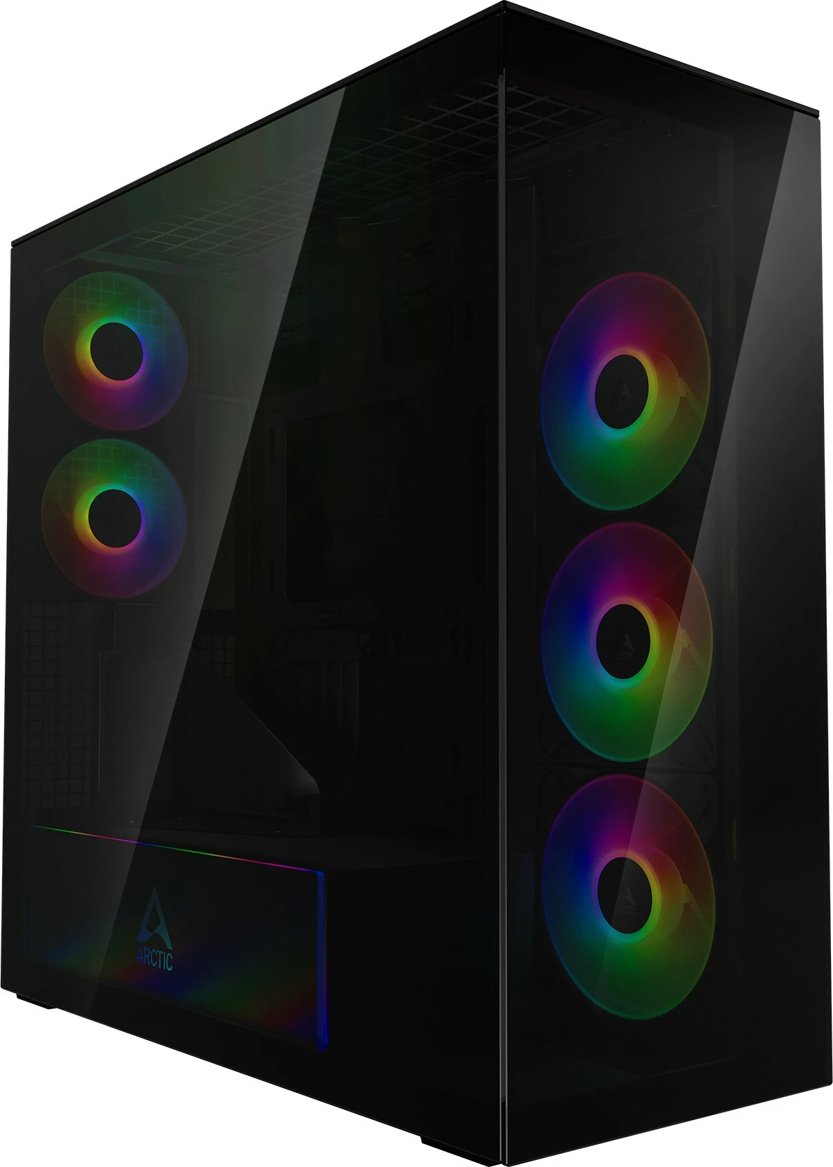 Kasë ARCTIC Xtender, Midi Tower, xham i temperuar, RGB, e zezë