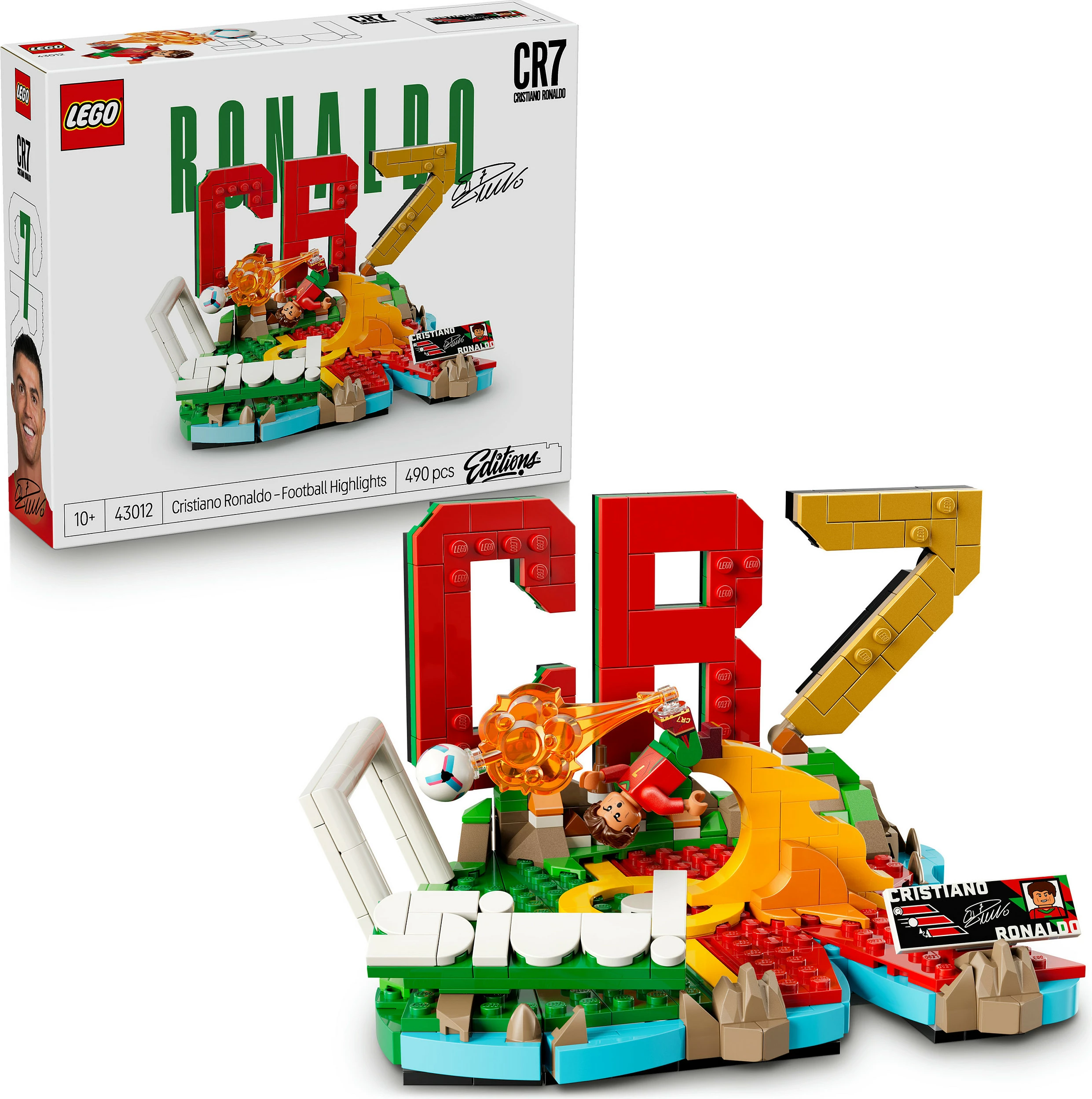 Set ndërtimi LEGO 43012 Cristiano Ronaldo (CR7) Football Highlights, 490 pjesë, shumëngjyrësh