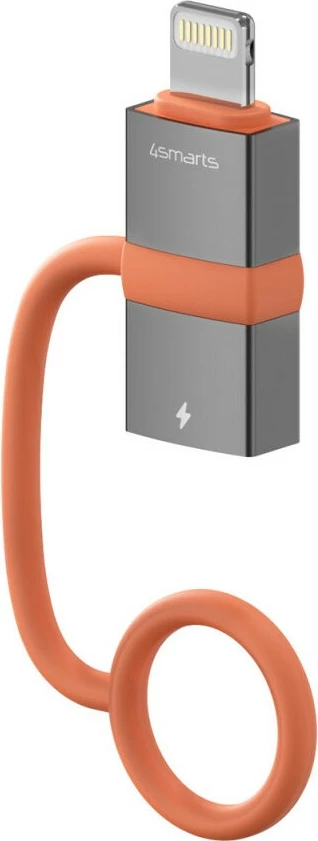 Adapter USB-C në Lightning 4smarts, set 2 copë, PD 27W, gri/portokalli