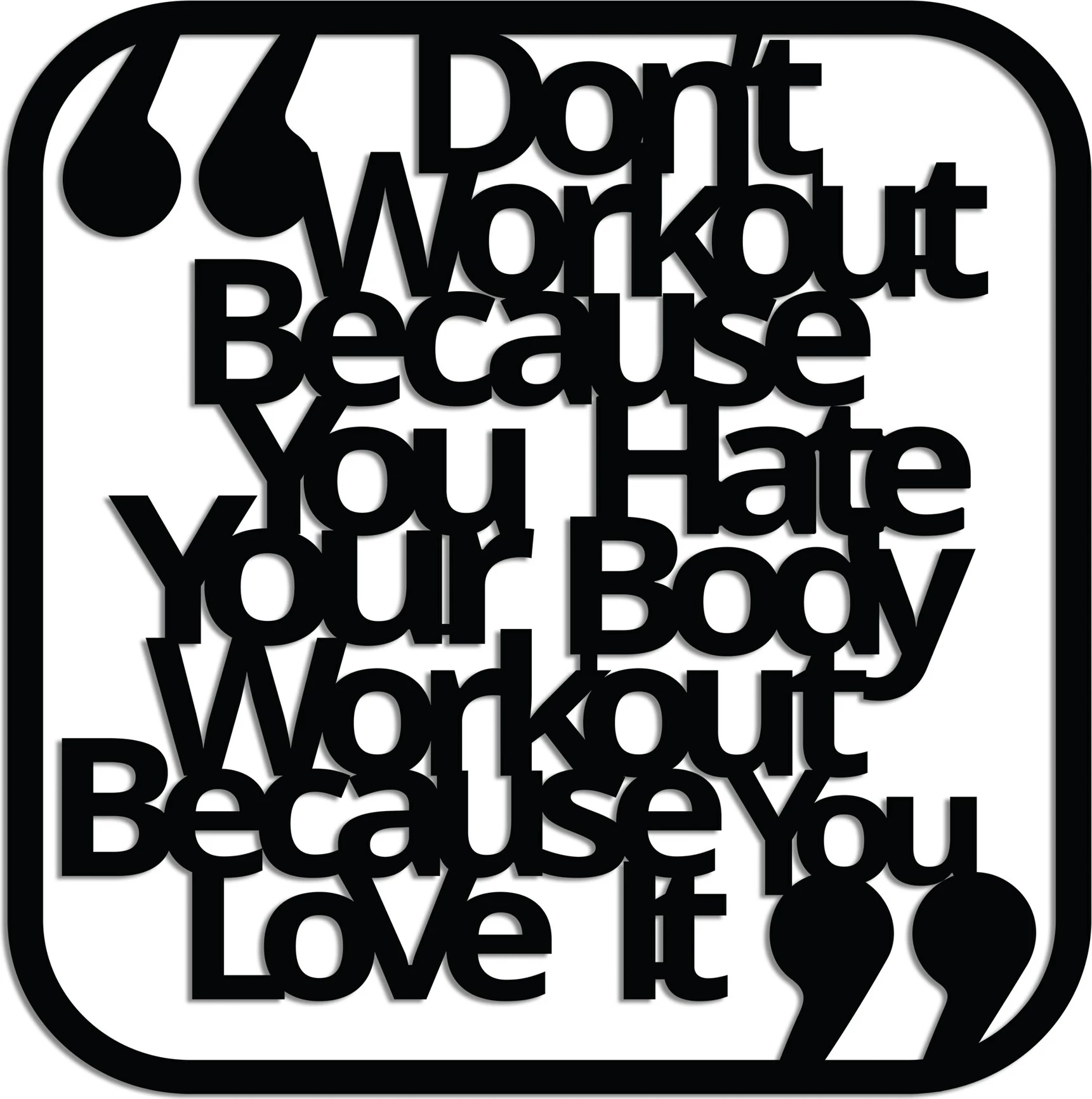 Aksesor dekorativ metalik për mur, Wallity, Don't Workout
