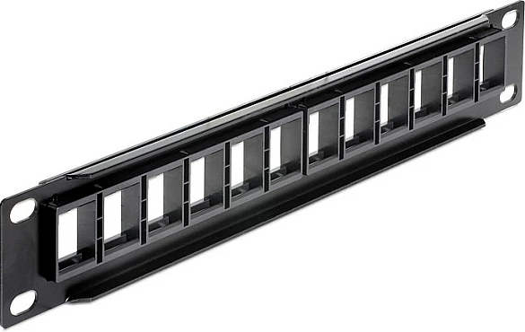 Patch panel DeLOCK 43259, 10", 12 porta Keystone, 255 mm, i zi