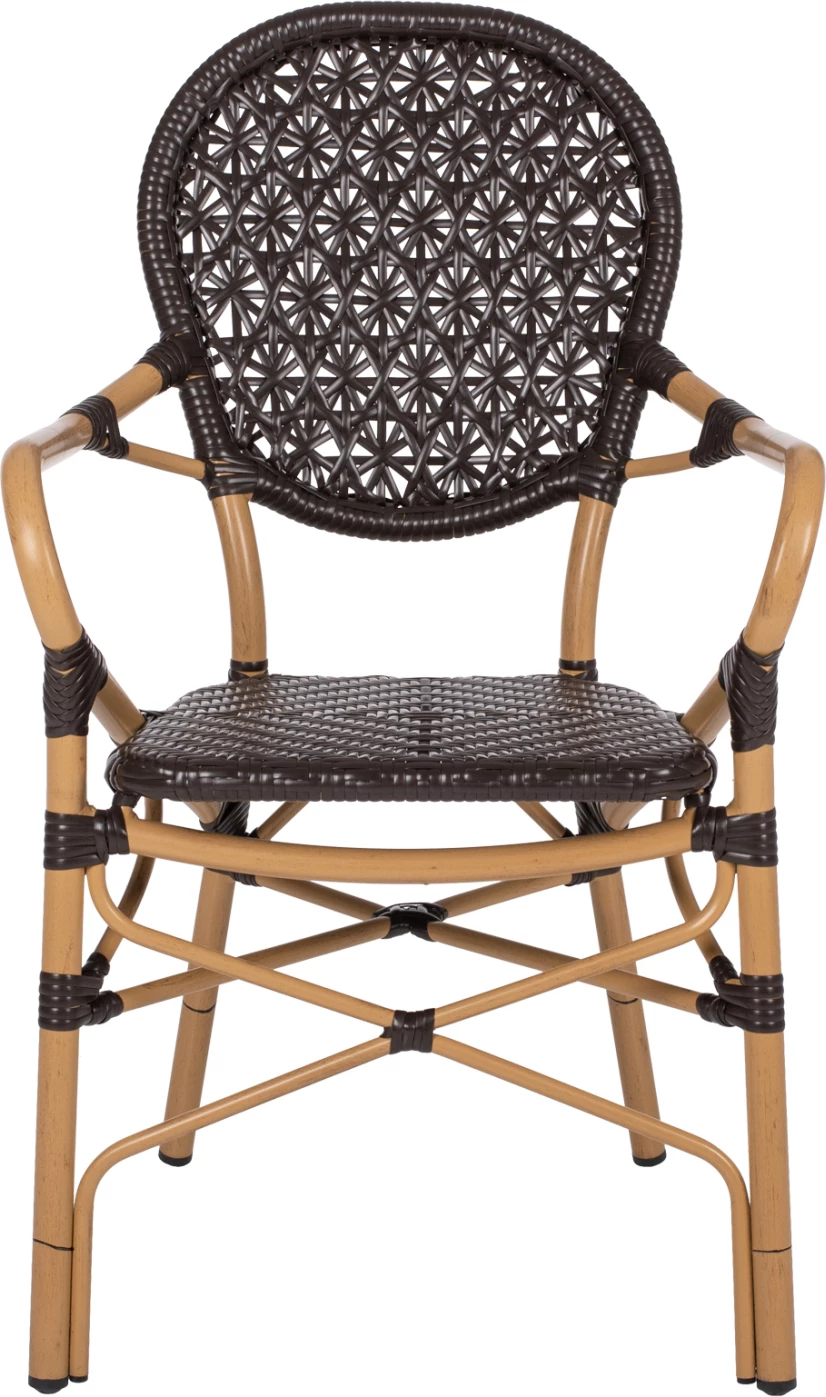 Karrige alumini FH5926.01, pamje bambuje, ratan PE kafe, 56x62x95H cm