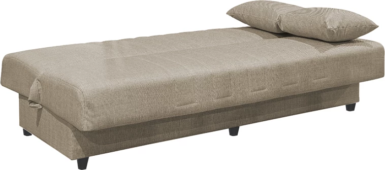 Divan trefishtë me hapësirë ruajtëse, ngjyrë krem,, 190x75x85cm