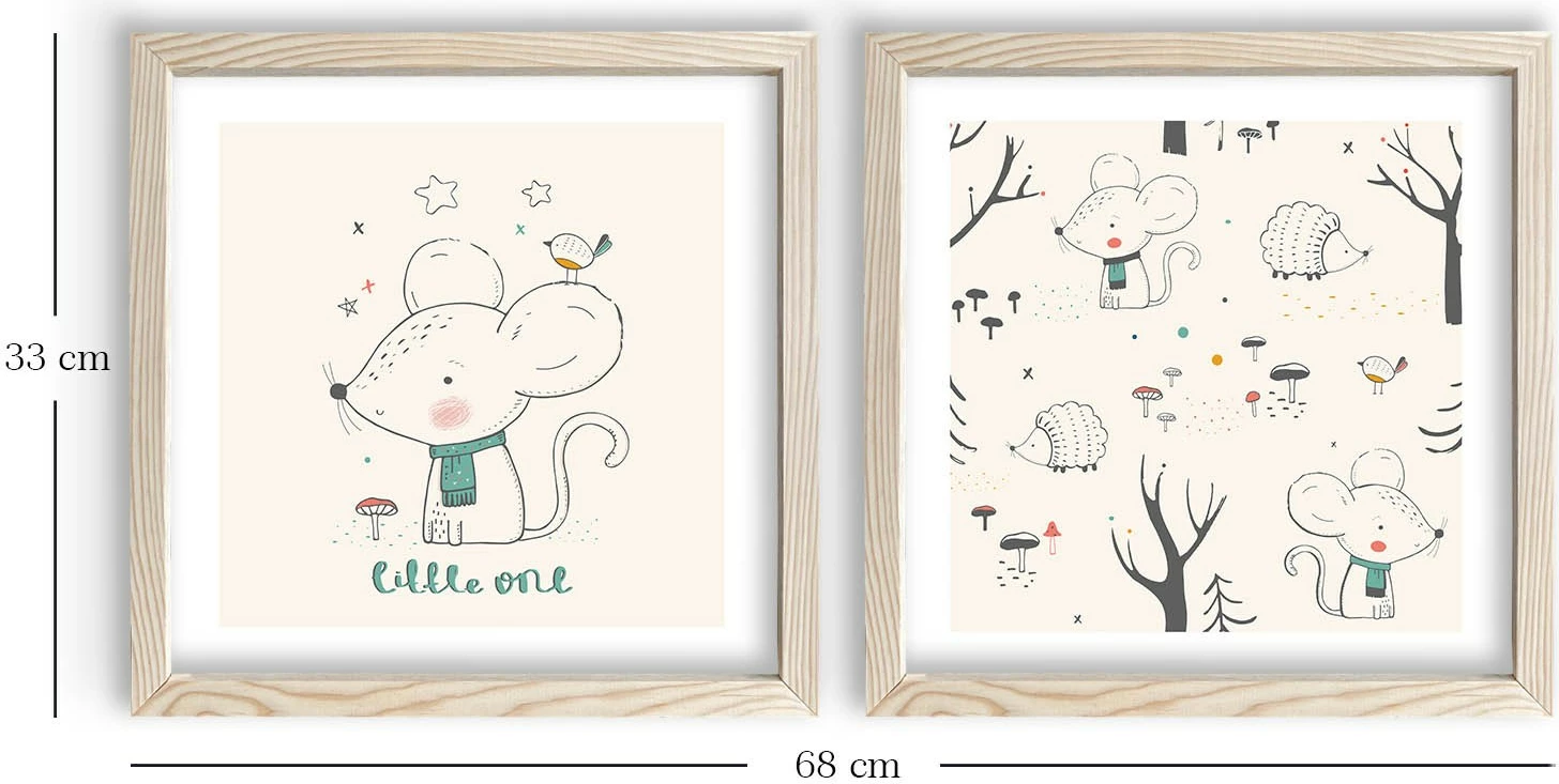 Pikturë dekorative me kornizë MDF (2 copë), Wallity, 2P3333KCT-004