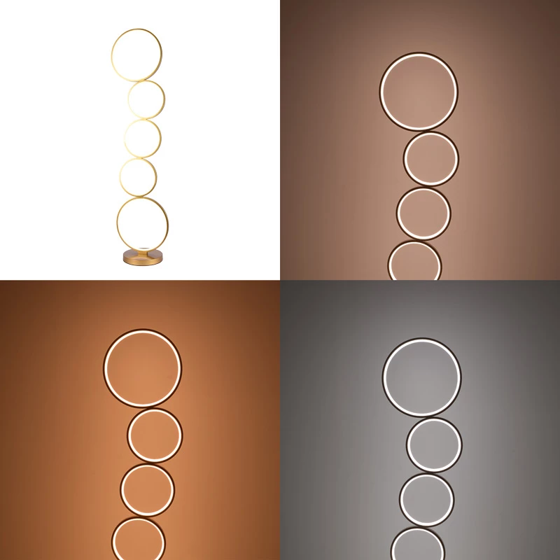 Llambë dyshemeje Chemal, metalik, ngjyrë ari, LED, 30x130cm