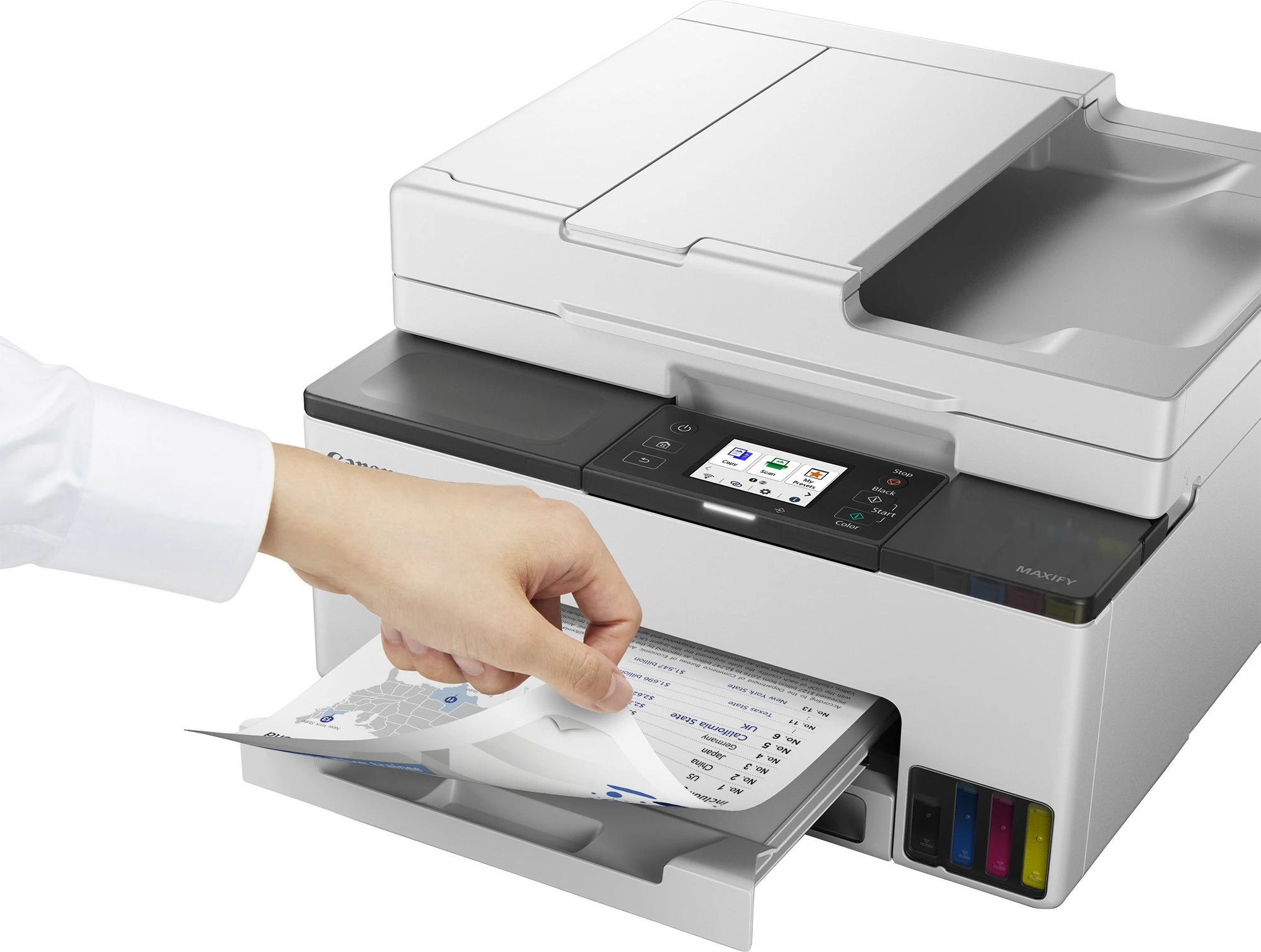 Printer Canon MAXIFY GX2050, Inkjet, Printim me ngjyra, 600 x 1200 DPI, Kopjim me ngjyra, A4, E zezë, E bardhë