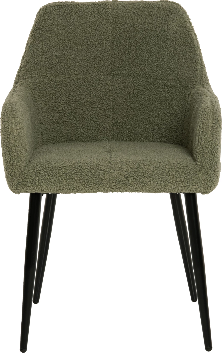 Karrige SHELLY FH8591.03 me pëlhurë TEDDY në ngjyrë fistik- këmbë metalike të zeza 57x55x87Hcm., set prej 2 copë