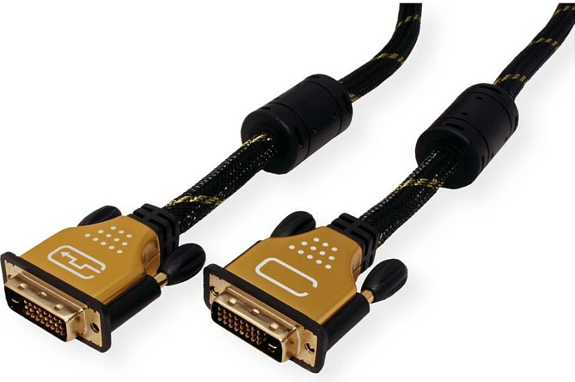 Kabllo DVI-D ROLINE Dual Link 5 m, 24+1, 4K, e zezë/ari