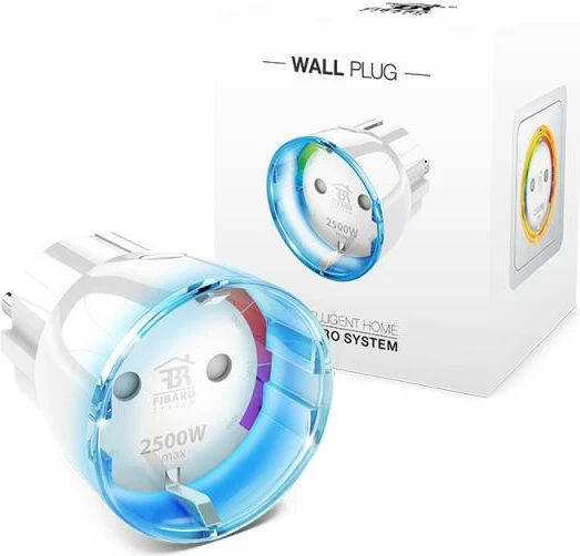 Priz smart F Schuko, FIBARO FGWPF-102, 2500W, matje energjie, LED unazor