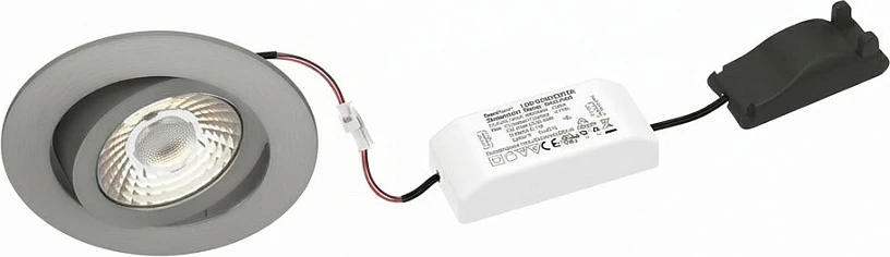 Spot LED i futshëm Brumberg Nivalis 39263153, 8W, 3000K, 650lm, prerje 68mm, nikel