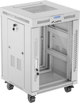 Kasë rack LANBERG Szafy RACK 19 inch 15U 600x600mm, xhami, gri