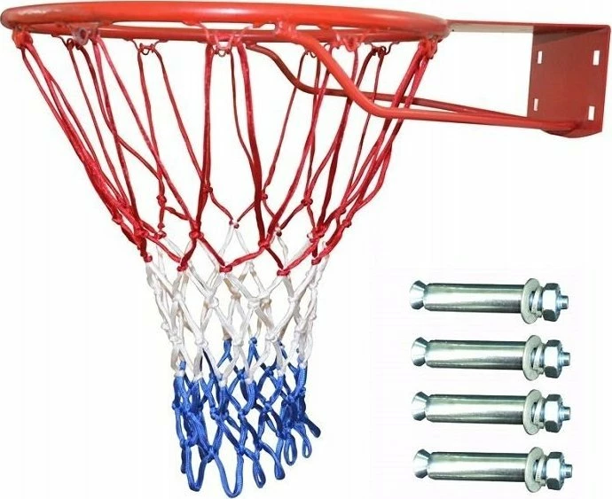 Unazë basketbolli Master MASSPSB-01 45 cm me rrjetë trengjyrëshe, kuqe
