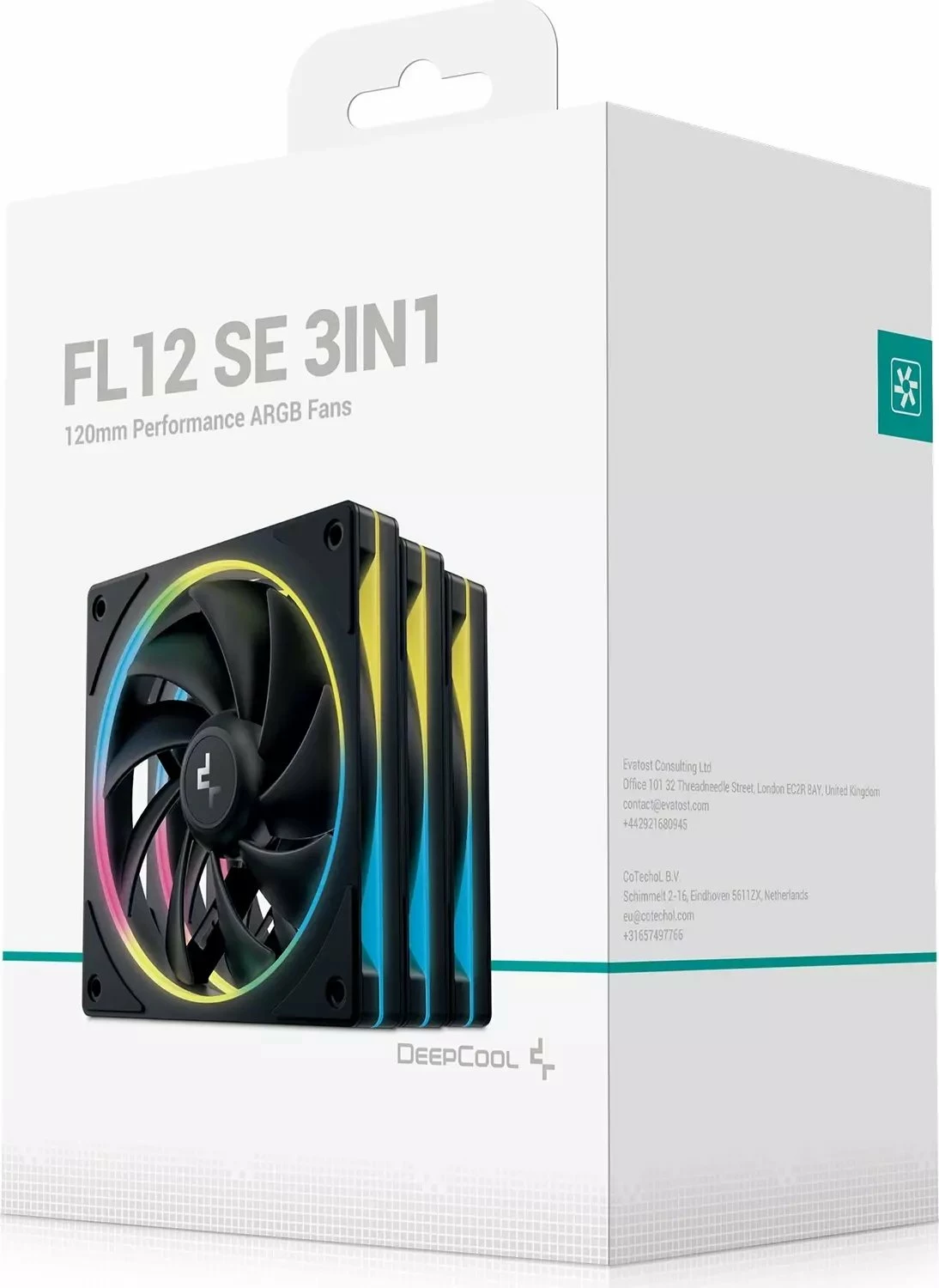 Ventilator kasë Deepcool FL12 SE (R-FL12SE-BKAPN3-G) 120mm PWM ARGB, paketë 3 copë, i zi