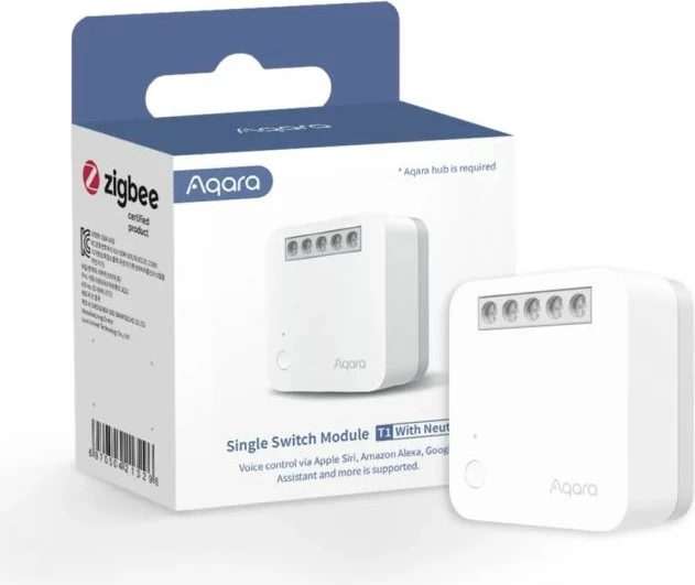 Switch modul Zigbee Aqara T1 SSM-U02 (2LSSM-U02 / AU002GLW01), pa tel neutral, matje energjie, i bardhë, 1 copë