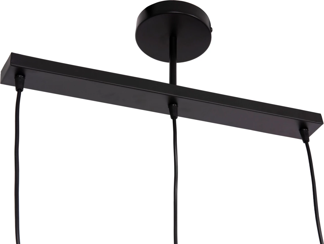 Llambë tavani varëse me 3 drita, metal i zi, detaje bronzi, FH7533.11, 21.5x128cm