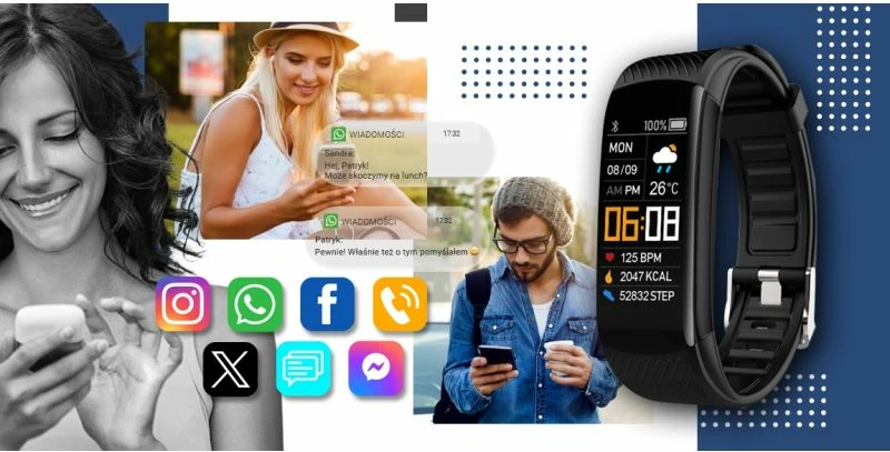 Smartwatch Giewont, zi e kaltër e errët