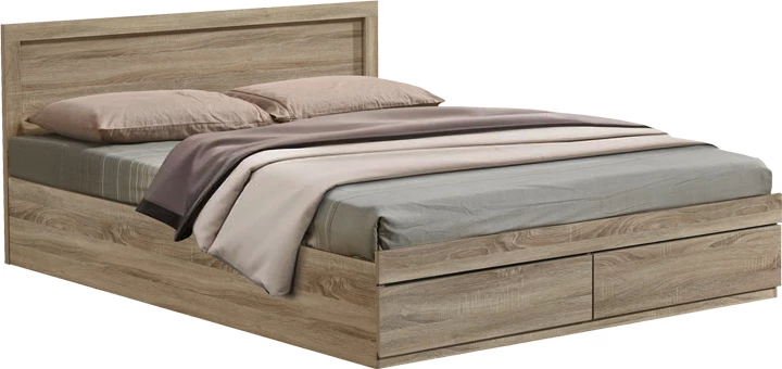 Krevat Olympus me sirtar, ngjyrë lisi e çelët, 150x200cm