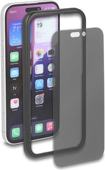Mbrojtës ekrani DeLOCK iPhone 17 Pro, xham i kalitur Anti-Spy 4 drejtime, me kornizë instalimi, i zi