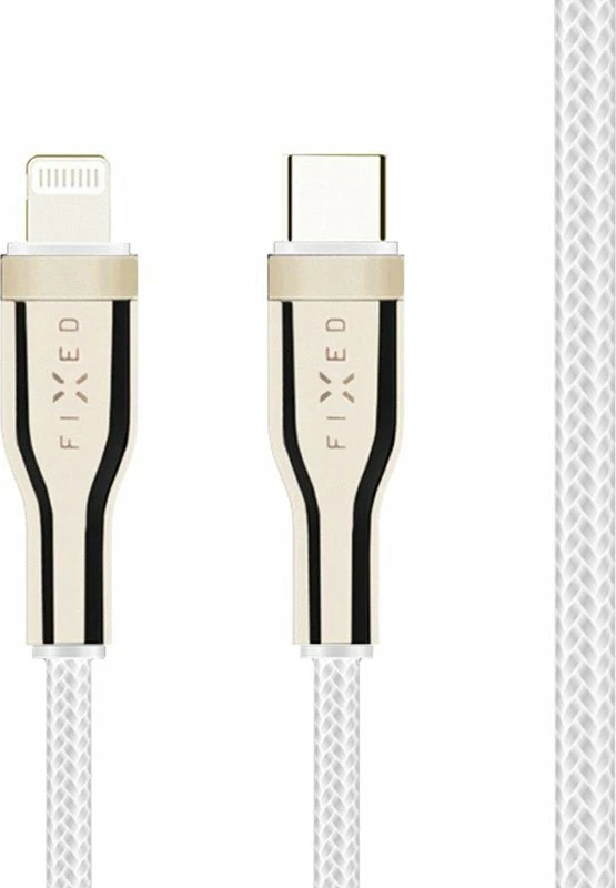 Kabllo e thurur Fixed FIXDB-CL12-WH USB-C në Lightning 1.2 m PD 60W MFi, e bardhë