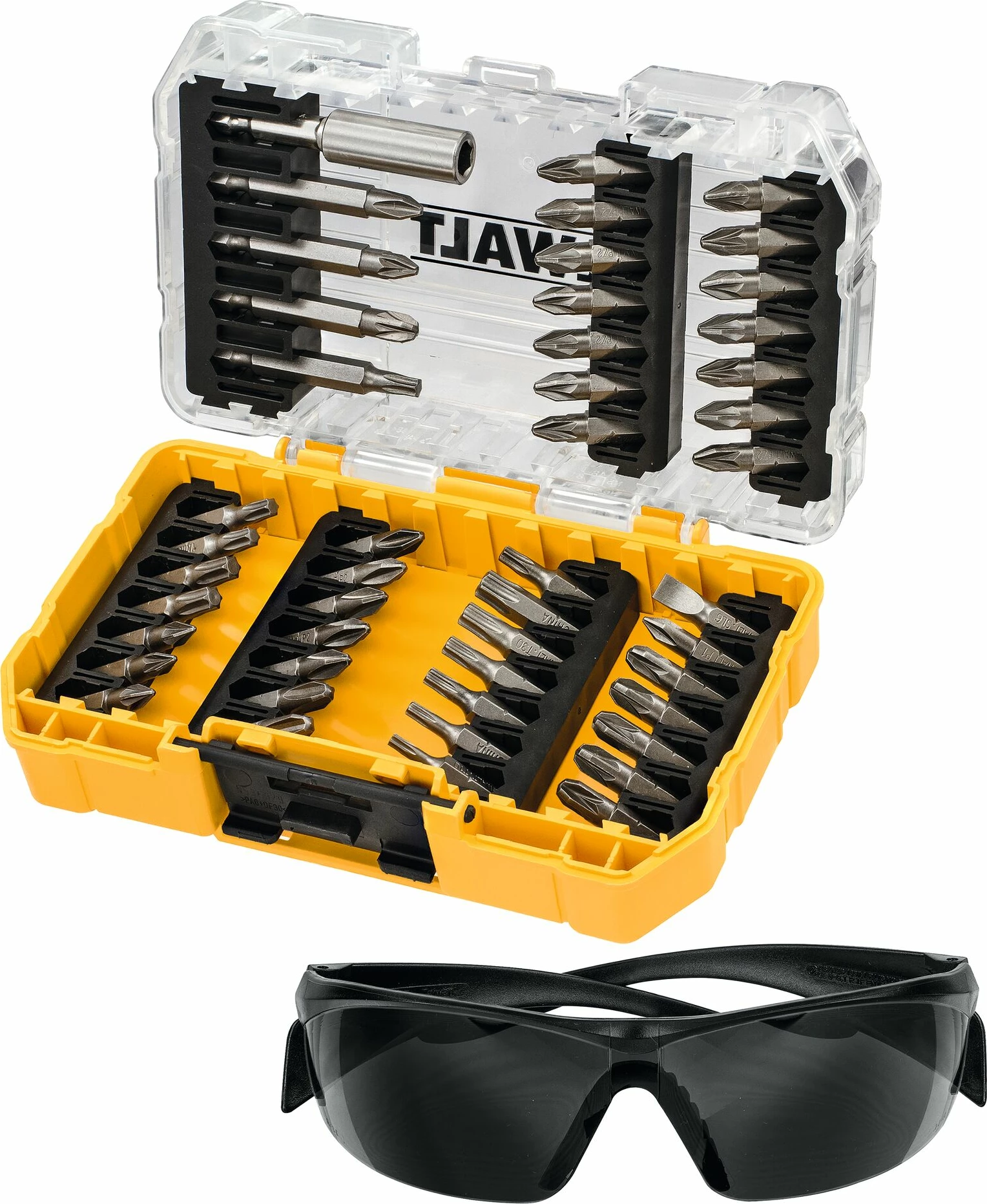 Set bitash për kaçavidë DeWalt DT70703 47 copë me mbajtës magnetik dhe syze mbrojtëse