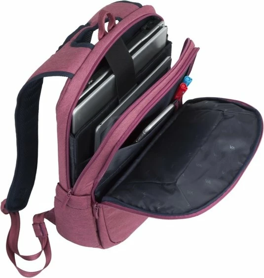 Çantë shpine për laptop RIVACASE 7760 deri 15.6\", poliester, e kuqe