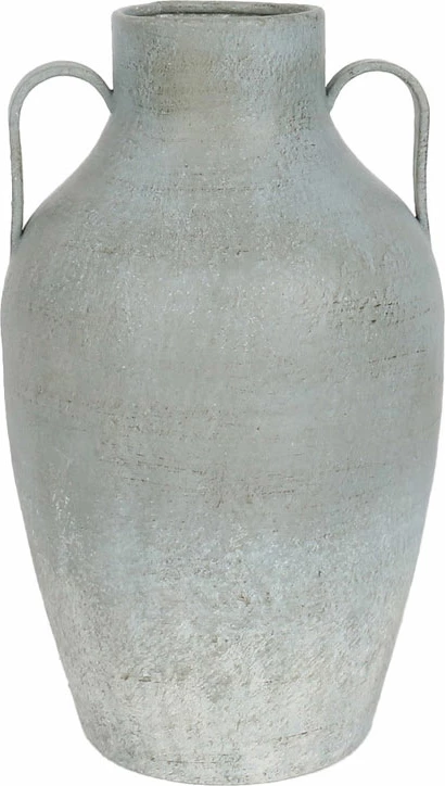 Vazo dekorative AMFORE, metal, ngjyrë gri-blu, 21x19x40cm